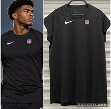 Nike NFL On Field Player Issued Dri-Fit 1/2 Sleeve Shirt Mens Size XL Black New picture