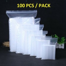 100x Strong 2-Mil Zipper Baggies Clear Reclosable lock Zipper Plastic Bags Poly picture