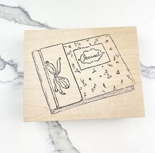 Stampa Rosa Floral Journal Large Wood Rubber Stamp  picture