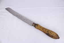 Antique Wood Carved Bread Knife English 13” picture
