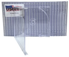 USDISC CD Jewel Cases Standard 10.4mm, Single 1 Disc (Clear) Lot picture