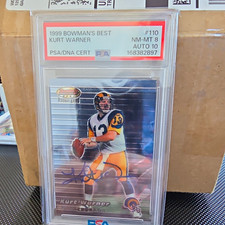 Topps 1999 Bowman's Best Kurt Warner #110 RC Hard Signed Auto PSA 8/10 picture