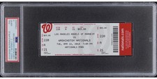 PSA 10 - 2014 ALBERT PUJOLS 500th career HOME FUN full TICKET angels v natoinals picture