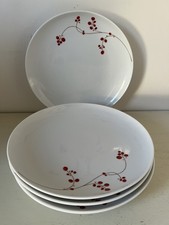 Lot of 4 Mikasa Gourmet Basics Red Berries Salad Plates 8