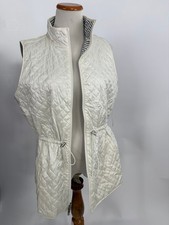 Chico's Zenergy Reversible Full Zip Vest Ecru quilted puffer Women's Size 1 NEW picture