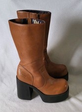 Rare Vintage 90's Y2k Candie's Platform Boots Womens Size 8 Chuncky Grunge Retro picture