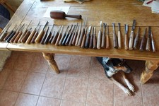 Large Lot of vintage  Wood Carving Tools, many brands, all old. picture