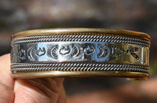 Men's Jerry Cowboy Navajo Cuff 12k Gold Filled Sterling 34g Heavy 7 1/2 inch fit picture