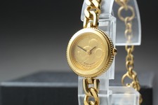 Vtg 1992 N MINT Quartz Mouse Seiko Alba V401-0070 Disney Gold Womens Watch JAPAN picture