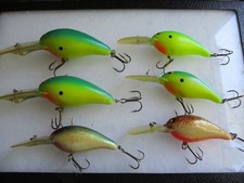6 Norman  Deep Diving Crankbait Lures -, 3 
