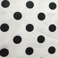 Black Polka Dot White Fabric 1