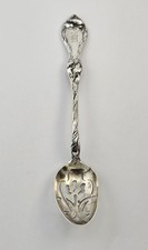 Vintage Gorham Sterling Silver Art Nouveau Pierced Serving Spoon 5.75