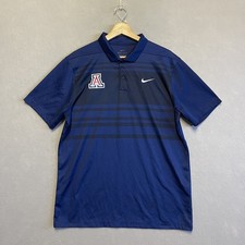 Arizona Wildcats Nike Navy Blue Dri-FIT Polo Shirt M Horizontal Stripes Logo  picture