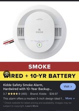 Kidde 20SA10 Hardwired Smoke Alarm w/ 10-Year Battery Backup, White, 6-pack picture