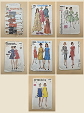 Lot 7 Vintage 1960s Womens Sewing Patterns Mod Dress Sheath Shirtwaist Robe picture