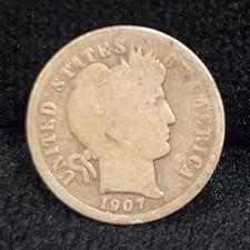 1907-P 10C Barber Dime Business Strike 90% Silver (Philadelphia) picture