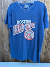 Vintage Boston Red Sox Shirt XL Single Stitch Garan MLB Baseball Blue 80s 90s picture