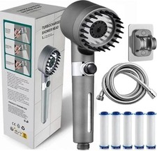 New High Pressure Shower Head Handheld Shower Head With 5 Filters 1.5m Hose USA picture