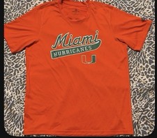 Adidas Miami Hurricane T-shirt Men's Large Short Sleeve Orange Football picture