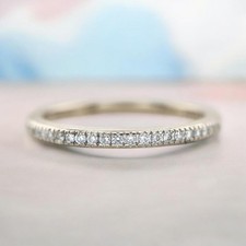 Simon G 18k White Gold Round Natural Diamond Wedding Band Ring picture