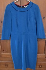 Boden Womens Medium Blue Tilly Ottoman Cotton Blend Zipback Dress 16R picture
