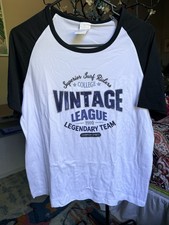 Vintage League 1990 Superior Surf Riders Raglan T Shirt Black White Size L New picture