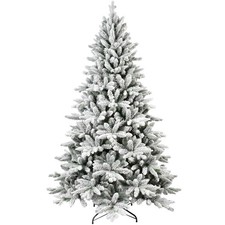 5/6/7ft Flocked Artificial Christmas Tree, Hinged, for Home or Office picture