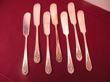 Set Of 7 JUBILEE 1953 WM ROGERS INTERNATIONAL FLAT HANDLE BUTTER SPREADERS 6 1/8 picture