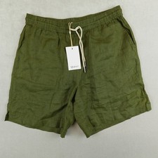 Quince 100% European Linen Shorts Men Small Flax Tan PullOn Drawstring Olive NWT picture