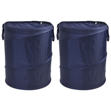 Mainstays Pop-Up Laundry Hamper Zipper Lid 2-Load Blue 2 Pack picture