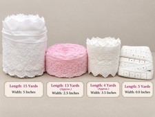 Cotton Lace Trim Value Bundle 4 Rolls 37 Yards Sewing Craft Assorted Widths picture