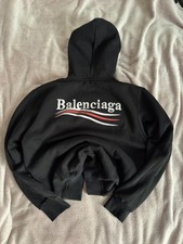 Balenciaga Black Oversized Hoodie Graphic Print Pullover Sweatshirt Unisex picture