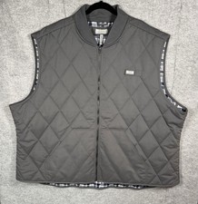 Ocean + Coast Men’s 4X Quilted Vest, Gray Plaid Lined, Full Zip NWT, Big & Tall picture
