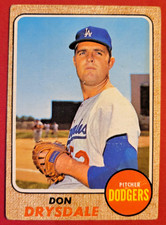 Topps 1968 Don Drysdale #145 Los Angeles Dodgers  picture