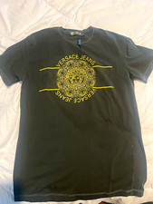 Versace Jeans Men’s XL Black Cotton Graphic Logo Crew Neck Short Sleeve T-Shirt picture