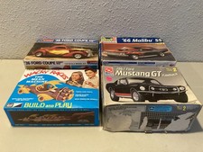 Lot of 4 Model Car Kits Revell Monogram AMT Ford Malibu Mustang Wacky Races picture