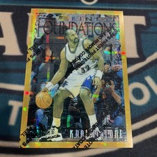 1996-97 Topps Finest Karl Malone Foundations #285 Refractor w/ Coating HOF Jazz picture