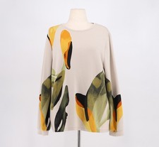CHICO'S Zenergy Soft Scuba Floral Top Smokey Taupe Size 3/XL picture