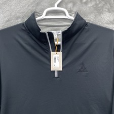 Peter Millar Pullover Men XL Perth solid black golf performance zip preppy picture