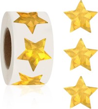Star Stickers, 500 PCS Holographic Gold Star Stickers, 1 Inch Self Adhesive Meta picture