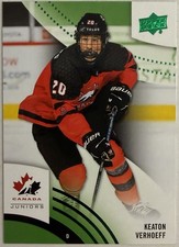 Keaton Verhoeff Rookie 2025 Upper Deck Team Canada Juniors #12 Green Foil (RC) picture