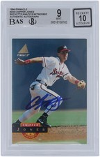 Chipper Jones Atlanta Braves Signed 1994 Pinnacle #236 BAS 9/10 Rookie Card picture
