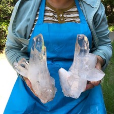 2 pieces 5.67LB Natural Transparent White Quartz Crystal Cluster Specimen 6365 picture