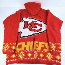 VTG Kansas City Chiefs Wool Hoodie Jacket Tuntaquimba Handmade Ecuador Large L picture