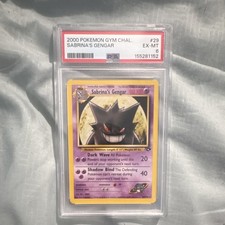 Pokemon Gym Challenge Sabrina's Gengar Holo Unlimited 29/132 English 2000 PSA 6 picture
