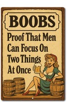 Funny Beer Tin Sign BanginPrints Retro Pin-Up Man Cave Wall Decor Metal picture