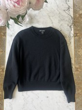 Athleta Cashmere Wool Blend Sweater Small Black Women’s Cozy Chic Crew picture
