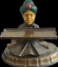 Antique German Art Deco Orientalist Fountain Pen Rest Galalith Valet Figure picture