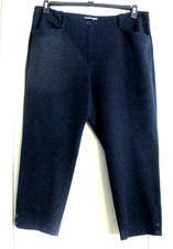Talbots Plus Navy Heritage Twill Perfect Crops 20W Button Hem Stretch Trouser picture