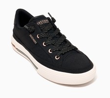 Skechers Women's Sz 8 Arch Fit Arcade Washable Canvas Slip-On Black A730907 picture